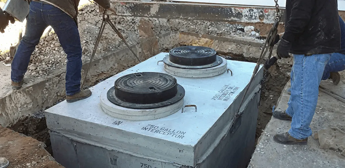 Grease trap installation for a commercial property drainage system in Gilbert, AZ